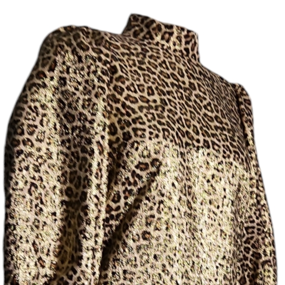 NEW ZARA Luxury  Leopard with Gold Metallic and Brown Dress Size XSl - Picture 11 of 17